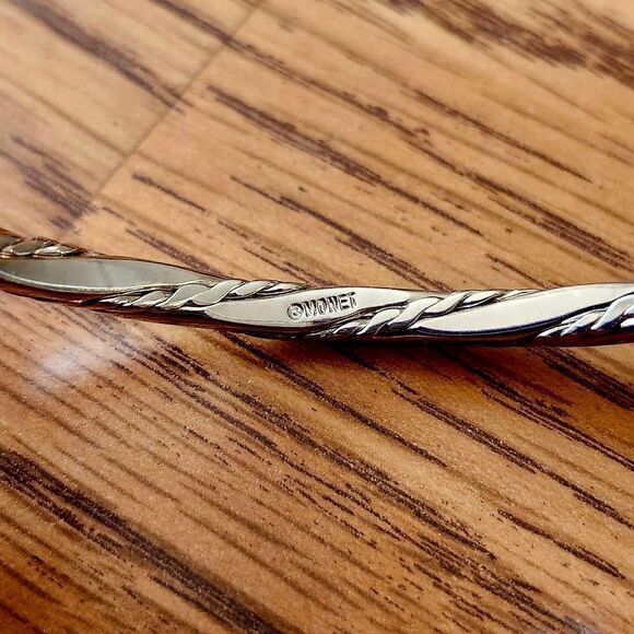 MONET Silvertone Slim Rope Bangle TIMELESS! - Picture 5 of 6